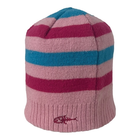 Screamer Child's Knit Beanie Hat Pink & Blue - Picture 3 of 6